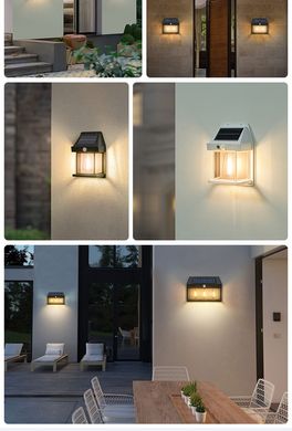 Уличный фонарь на солнечной батарее с датчиком движения HW 999-3W Solar Interaction Wall Lamp · Настенный наружный светильник · 3 режима освещения