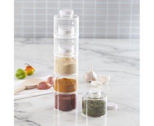 Спецовник &ndash; органайзер для специй Spice Tower Carousel ∙ Набор емкостей для специй из 6 баночек