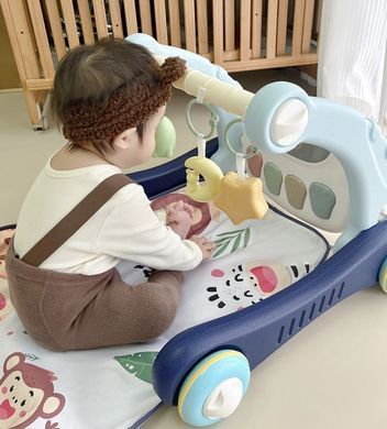Ходунки с ковриком для малышей Baby Steps с музыкальным центром, бизабордом, пианино и Bluetooth подключением + пульт ДУ