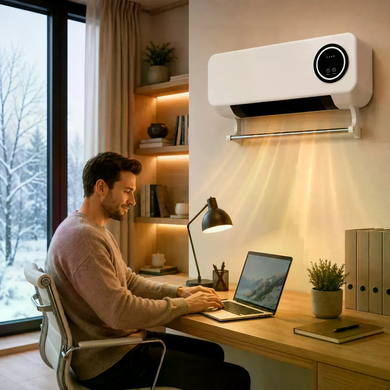Настінний тепловентилятор DOMOTEC MS-5963 2000 Вт білий &bull; Керамічний обігрівач DOMOTEC MS-5963 із сушаркою для рушників, пультом, термостатом і таймером для дому та офісу