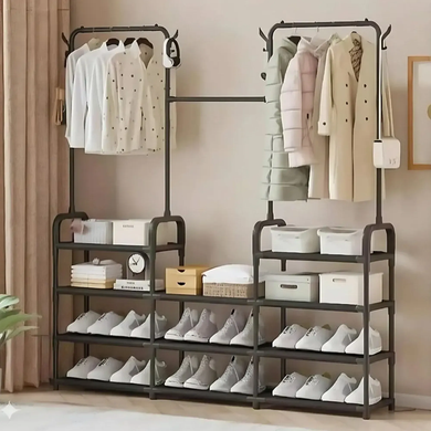 Многофункциональная вешалка для хранения Multi Functional Coat Rack AND 9130-4 &bull; Напольная стойка-органайзер для одежды, сумок, шляп и аксессуаров