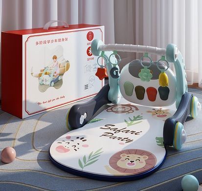 Ходунки с ковриком для малышей Baby Steps с музыкальным центром, бизабордом, пианино и Bluetooth подключением + пульт ДУ