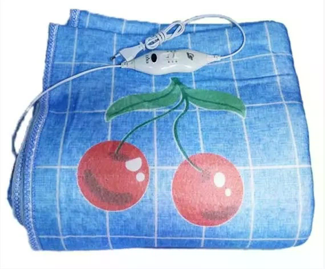 Електропростирадло Electric Blanket 150&times;170 см з 2 режимами підігріву, клітинка з вишнями &bull; Електричне простирадло Electric Blanket 220 В з терморегулятором для ліжка
