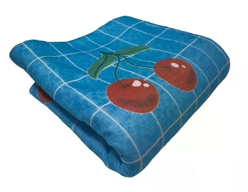 Електропростирадло Electric Blanket 150&times;170 см з 2 режимами підігріву, клітинка з вишнями &bull; Електричне простирадло Electric Blanket 220 В з терморегулятором для ліжка