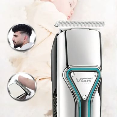 Машинка для стрижки VGR V-008 аккумуляторная USB ∙ Триммер для волос, бороды и усов с LED-дисплеем и съемными насадкамидля стрижки VGR V-008 акумуляторна USB ∙ Тример для волосся, бороди та вусів з LED-дисплеєм і знімними насадками