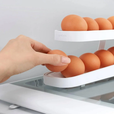 Контейнер для яєць Egg Pan · Дворівневий органайзер – підставка для зберігання яєць у холодильнику