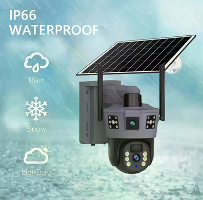 4G-камера TP18 360&deg; черная &bull; Уличная автономная IP-камера Solar PTZ 6 Мп с SIM-картой, солнечной панелью и V380 Pro