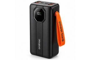 Power Bank Aroimac VP318 30000 mAh Black &bull; Внешний аккумулятор Aroimac VP318 Super Slim с быстрой зарядкой 22,5W, LED дисплеем, 4 USB выходами и встроенными кабелями