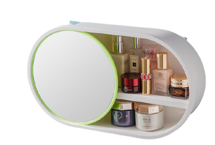 Настенный органайзер для косметики подвесной · Полка для ванной комнаты с подвижным зеркалом W-30