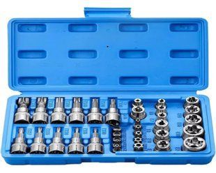 Набір головок New Tools DT-454 34 предмети &bull; Набір торцевих головок New Tools DT-454 Torx та E-Torx 3/8&Prime; у кейсі