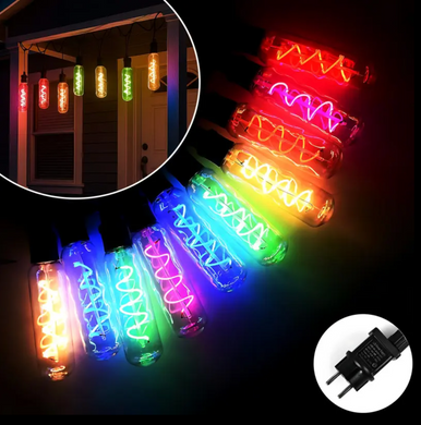 Гірлянда Удлинённые лампы спираль SFK-48 220V ∙ Вулична LED-ґірлянда SFK-48 з подовженими спіральними лампами