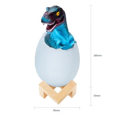 Нічник – світильник Динозаврик в яйці 3D Dinosaur White+RGB Настільна акумуляторна LED лампа з пультом ДУ