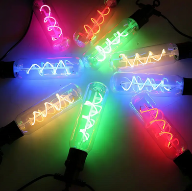 Гірлянда Удлинённые лампы спираль SFK-48 220V ∙ Вулична LED-ґірлянда SFK-48 з подовженими спіральними лампами