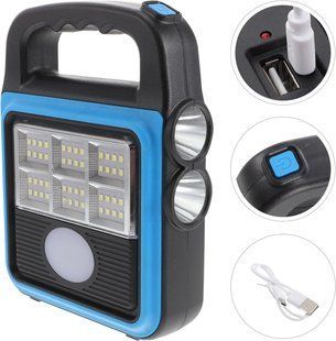 Фонарь-прожектор USB с солнечной панелью и повербанком Solar LED light HS-8020 ∙ Светодиодный кемпинговый фонарь с функцией Power Bank HS-8020D