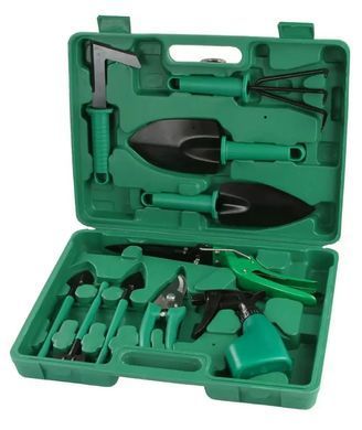 Набір садових інструментів з кейсом 10 предметів &bull; Для догляду за квітами, рослинами та грядками