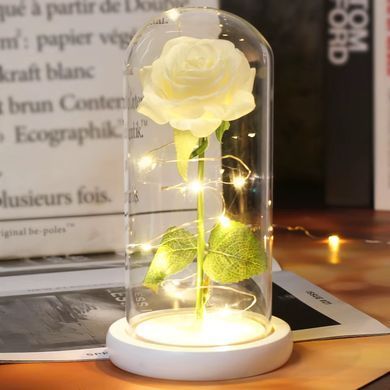 Искусственная роза в колбе Forever Rose N-651 &bull; Светильник Роза с 7 цветами подсветки