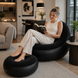 Надувной диван AIR SOFA с насосом чёрный &bull; Велюровое надувное кресло-диван для дома, дачи, отдыха, пляжа и кемпинга
