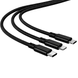 Кабель 3 в 1 26X-202 USB-A 1,2 м черный &bull; Зарядный кабель 26X-202 Type-C Lightning Micro USB до 6A для быстрой зарядки и передачи данных