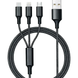 Кабель 3 в 1 26X-202 USB-A 1,2 м черный &bull; Зарядный кабель 26X-202 Type-C Lightning Micro USB до 6A для быстрой зарядки и передачи данных