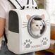 Рюкзак-переноска S-cat2 36&times;24&times;40 см белый &bull; Рюкзак для котов S-cat2 с прозрачным окном, вентиляцией и декоративными ушками
