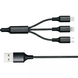 Кабель 3 в 1 26X-202 USB-A 1,2 м черный &bull; Зарядный кабель 26X-202 Type-C Lightning Micro USB до 6A для быстрой зарядки и передачи данных