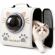 Рюкзак-переноска S-cat2 36&times;24&times;40 см белый &bull; Рюкзак для котов S-cat2 с прозрачным окном, вентиляцией и декоративными ушками