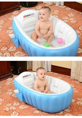 Надувна ванночка дитяча Intime Baby Bath Tub &bull; Портативна складна надувна ванна для немовлят та дітей до 4 років