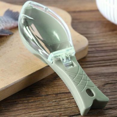 Рыбочистка Fish Scale Scraper with Cover с контейнером для чешуи &bull; Ручной скребок-нож для чистки рыбы с крышкой и лезвием из нержавеющей стали