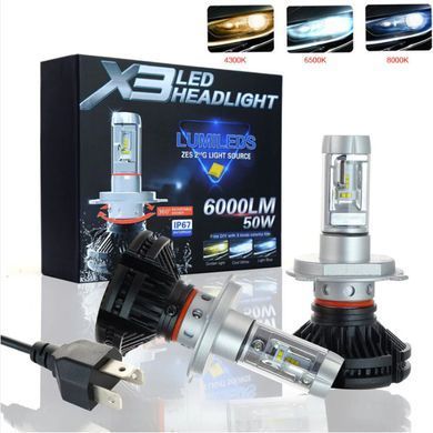 X3-H4 Світлодіодні автолампи Led головного світла (ближній-дальній)