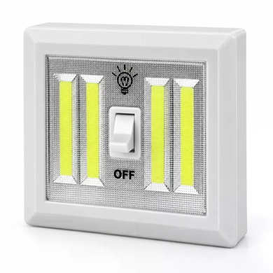 Светильник с тумблером HY-604 &bull; Беспроводной светодиодный светильник COB Light Switch HY-604 на батарейках с магнитным креплением для шкафа, коридора, гаража и дома