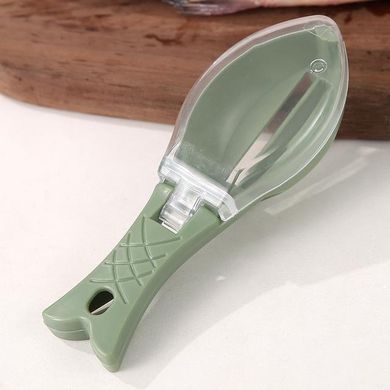 Рыбочистка Fish Scale Scraper with Cover с контейнером для чешуи &bull; Ручной скребок-нож для чистки рыбы с крышкой и лезвием из нержавеющей стали