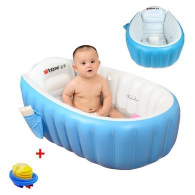Надувна ванночка дитяча Intime Baby Bath Tub &bull; Портативна складна надувна ванна для немовлят та дітей до 4 років