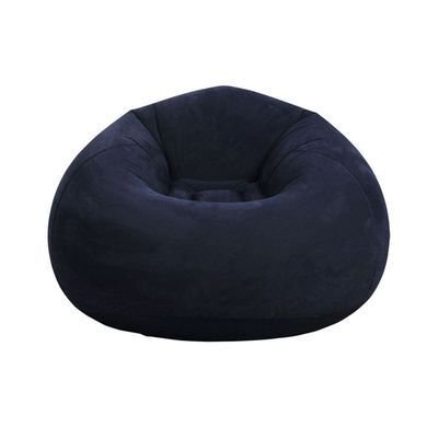 Надувное кресло-мешок Inflatable Sofa чёрный &bull; Мягкое надувное кресло-пуф 110х110х85 см для дома, дачи, отдыха и пикника
