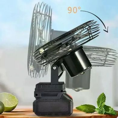 Акумуляторний вентилятор Lithium Electric Fan 48V чорний &bull; Портативний бездротовий вентилятор з Li-ion акумулятором для дому, дачі, офісу та відпочинку