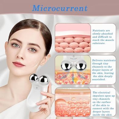Вібраційний масажер Micro Current Skin для обличчя та тіла &bull; Апарат для догляду за шкірою, розслаблення та домашнього б&rsquo;юті-масажу
