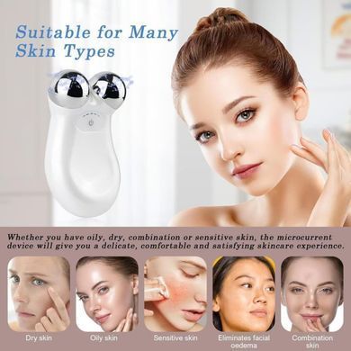 Вібраційний масажер Micro Current Skin для обличчя та тіла &bull; Апарат для догляду за шкірою, розслаблення та домашнього б&rsquo;юті-масажу