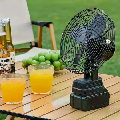 Акумуляторний вентилятор Lithium Electric Fan 48V чорний &bull; Портативний бездротовий вентилятор з Li-ion акумулятором для дому, дачі, офісу та відпочинку