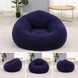 Надувное кресло-мешок Inflatable Sofa чёрный &bull; Мягкое надувное кресло-пуф 110х110х85 см для дома, дачи, отдыха и пикника