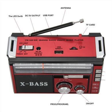 Радиоприемник GOLON RX-382 с USB/SD и фонариком ∙ Портативное мини-радио GOLON RX-382 для дома