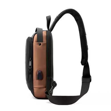 Нагрудная сумка Backpac XL-1514100 черно-серая маленькая &bull; Сумка через плечо с противоугонным кодовым замком для города, поездок и документов