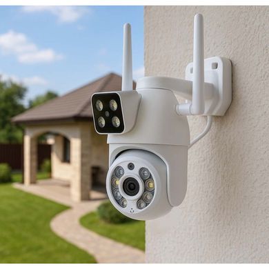 Поворотная Wi-Fi камера Q13 6 МП &bull; Уличная IP-камера видеонаблюдения с двумя объективами 3 МП + 3 МП, ночным видением и iCSee