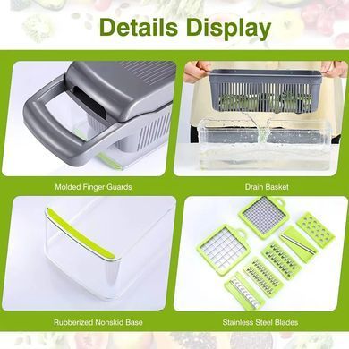 Універсальна овочерізка - мультислайсер Nicer Dicer 25 в 1 &middot; Терка - подрібнювач з контейнером, 25 предметів