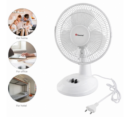 Вентилятор підлоговий DOMOTEC MS-1624 White &bull; Побутовий вентилятор для дому, офісу та кімнати &bull; Потужний вентилятор для охолодження і циркуляції повітря
