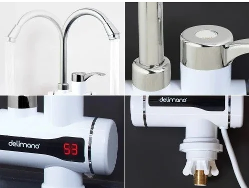 Водонагреватель проточный бойлер &ndash; кран с LCD дисплеем Delimano Water Heater Digital RX002 ∙ Нижнее подключение