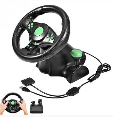 Джойстик руль игровой 3 В 1 Vibration Steering Wheel PS2/PS3/PC USB с виброотдачей/ Игровой спортивный руль