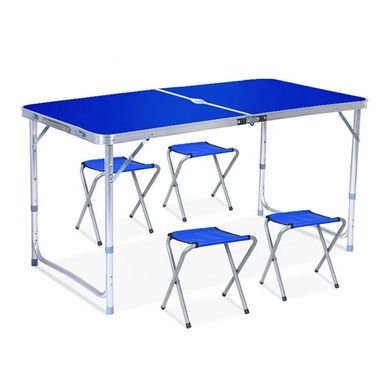 Розкладний стіл - валіза з 4 стільцями Folding Table для пікніка, риболовлі, дачі, 120х60 см