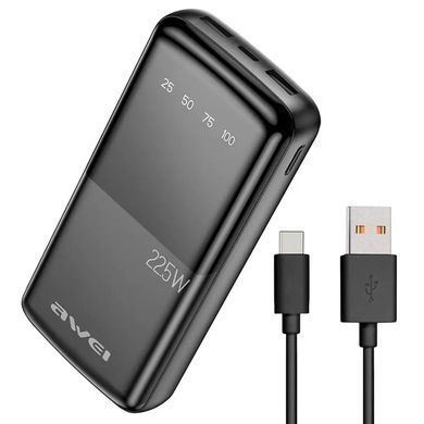 POWER BANK AWEI P13K 20000mAh 22,5W PD QC 3.0 &bull; Повербанк с быстрой зарядкой Type-C и LED дисплеем