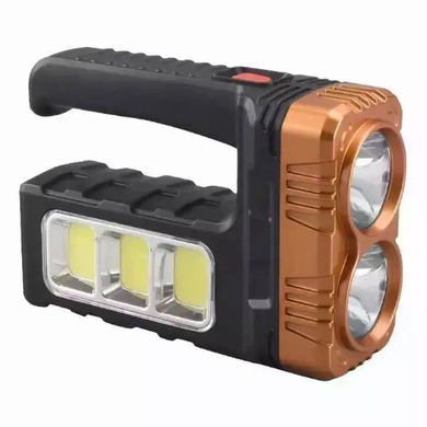 Аккумуляторный фонарь TORCH BL-7702B-COB &bull; Ручной светодиодный фонарь-прожектор TORCH BL-7702B-COB с боковой COB-подсветкой, солнечной панелью, USB-зарядкой и функцией Power Bank