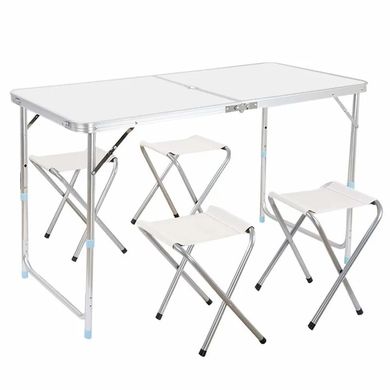 Розкладний стіл - валіза з 4 стільцями Folding Table для пікніка, риболовлі, дачі, 120х60 см