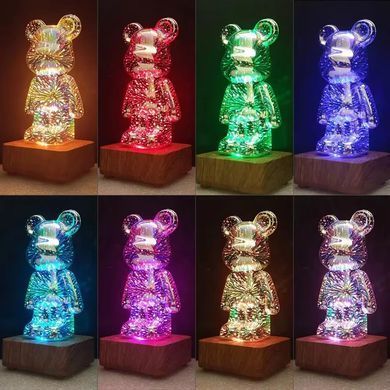Светильник Медведь 3D светодиодный &middot; Ночник RGB разноцветный &middot; Настольная USB лампа для детской комнаты